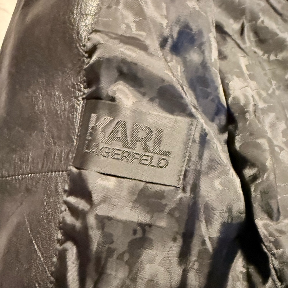 Karl Lagerfeld Black Leather Jacket - Picture 5 of 5
